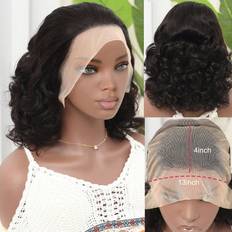 Shein 13x4 Lace Front Short Bob wig Loose Wave Human Hair Bob Wig Curly