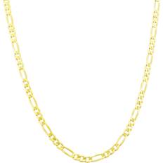 Nuragold Nuragold 10k Yellow Gold 2.5mm Figaro Chain Link Pendant Necklace Womens Mens Jewelry