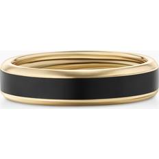 David Yurman Men Rings David Yurman Men's 6mm Beveled Band Ring in 18k Gold Black Titanium BLACK PATTERN