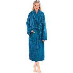 Turquoise - Women Sleepwear PAVILIA PAVILIA Premium Womens Plush Soft Robe Fluffy, Warm, Fleece Sherpa Shaggy Bathrobe L/XL, Turquoise