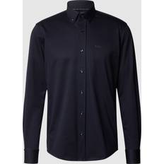 42 - Uomo Camicie Boss Black Chemise À col classique en coton mélangé - Bleu