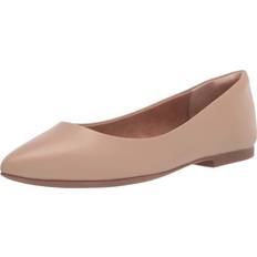 Beige Ballerinas Amazon Essentials Damen Ballerinas mit spitzem Zehenbereich, Beige Kunstleder