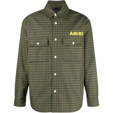 Amiri Outerwear Amiri logo-print shirt jacket men Polyester/Modal/Cupro/Viscose/Polyester/Cotton Green