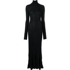 Balenciaga Long Dresses Balenciaga Godet high neck maxi dress women Cotton Black