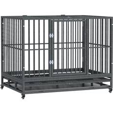 Pawhut Pets Pawhut 42" Heavy Duty Dog Cage Dog Crate, Metal Dog Crater Kennel