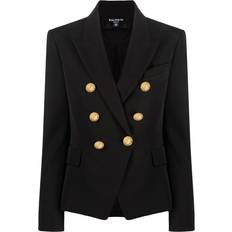 Balmain Blazers Balmain 6-Buttons double-breasted blazer women Cotton/Virgin Wool/Viscose Black