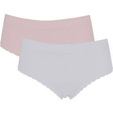 Trosa Seamless Ribbad Rosa/Vit 2-Pack