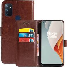 CaseOnline Wallet Cover 3-kort OnePlus Nord N100 brun