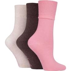 Brown Socks Gentle Grip Ladies Pair Gentle Grip Plain Cotton Socks Coral Coffee Sandstone 4-8 Ladies Assorted