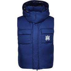 Amiri Vests Amiri logo-embroidery padded gilet men Nylon/Polyurethane/Goose Down/Polyester Blue