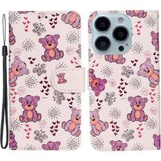 Apple iPhone 14 Pro Plånboksfodral A-One Brand iPhone 14 Pro Plånboksfodral Folio Flip Bear