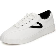 Tretorn 43 Skor Tretorn Nyliteplus Canvas Sneakers Men's Lace-Up Casual Shoes Classic Vintage Style, White/Black