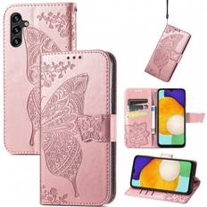 ExpressVaruhuset Samsung A13 4G/5G A04s Plånboksfodral PU-Läder 4-FACK Motiv Fjäril