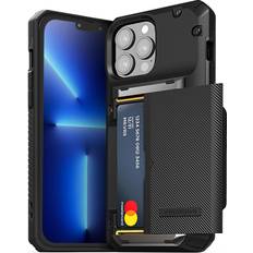 Mobile Phone Covers Verus Design iPhone 13 Pro Max Case [Damda Glide Pro] Groove Black Wallet Case with Card Holder