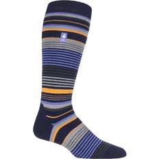Heat Holders Mens Ultra Lite Long Ski & Snow Sports Socks Navy Stripe