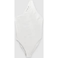 Calvin Klein White Swimsuits Calvin Klein One Shoulder Swimsuit, White