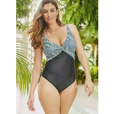 A Swimsuits Kaleidoscope Circle Print Twist Front Swimsuit with Tummy Control