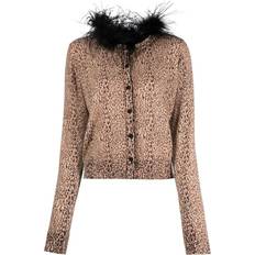 Leopard - Women Cardigans Twinset TWINSET leopard-print feather-detailing cardigan women Viscose/Polyamide Brown