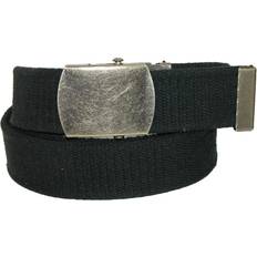 CTM Cotton Web 1.5 Adjustable Military Buckle Belt Black one