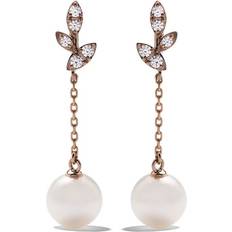 Rose Gold Earrings TASAKI 18kt rose gold Collection Line Kugel pearl and diamond earrings women 18kt Rose Gold/Akoya Pearl/Diamond One