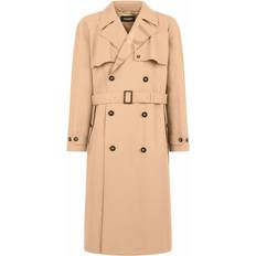 Dolce & Gabbana Beige Coats Dolce & Gabbana logo-embellished belted trench coat men Cotton/Cotton/Rayon Neutrals