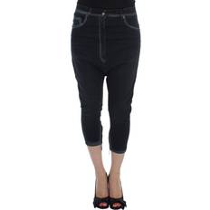 Lacoste Women Jeans Lacoste Cavalli Women Dark Cotton Stretch Baggy Relax Jeans Blue