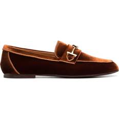 Orange Loafers Tod's Tod's logo-detail velvet loafers women Velvet/Calf Leather Orange