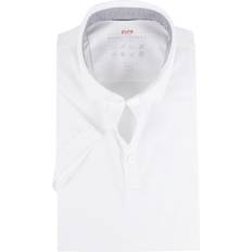 Pure Langarm Freizeithemd Functional Polo slim fit Halb weiss