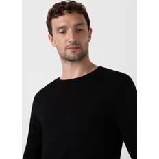 Sunspel Extra-Fine Merino Crew Neck - Black Men's