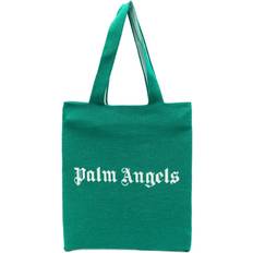 Men - Polyurethane Totes & Shopping Bags Palm Angels logo-print tote bag men Wool/Polyurethane/Polyamide/Polyester One Size Green