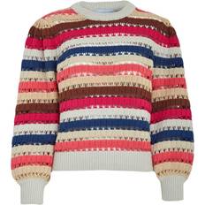 Minus Mikala Long Sleeve Knit Pullover Kvinde Sweaters hos Magasin Rasberry Sorbet Stripe