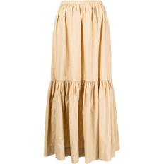 Organic Fabric Skirts Ganni Flounce tiered organic cotton skirt women Organic Cotton Brown