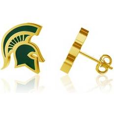 Dayna Designs Michigan State Spartans Gold-Plated Enamel Post Earrings