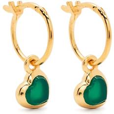 Quartz Earrings Missoma heart-charm quartz hoops women Brass One Gold