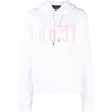 DSquared2 Women Jumpers DSquared2 Icon logo-print hoodie women Cotton White