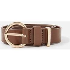 Gold Belts Accessorize Round Buckle Leather Jeans Belt