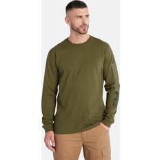 Timberland T-shirts Timberland Pro Core Logo Ls T-shirt For Men In Green Green