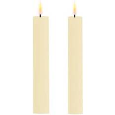 Deluxe Homeart Candles Deluxe Homeart Real Flame Beige Candle 15cm 2pcs