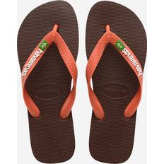 Hombre - Marrón Chanclas Havaianas Brasil Logo 2022 - Dark Brown/White