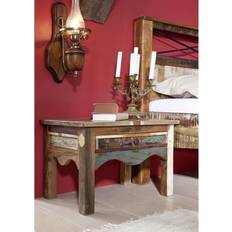 Multicoloured Bedside Tables Massivmoebel24 Altholz vintage Nachttisch
