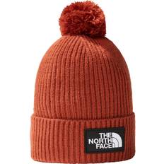 Brown Beanies The North Face Logo Box Pom Beanie Brandy Brown One