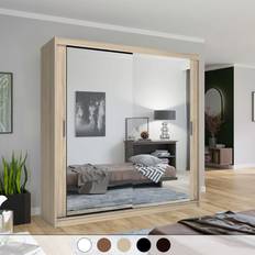 MN Furniture Oak, 203cm Chicago Double Sliding Door Wardrobe
