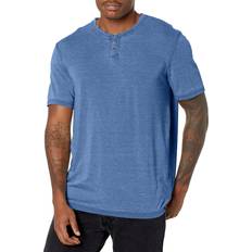 Lucky Brand Mens Venice Burnout Notch Neck Tee Shirt, Monaco Blue