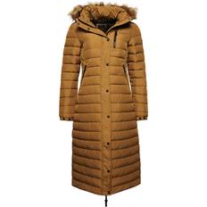 Lungo Cappotti Superdry Cappotto Trapuntato Con Cappuccio - Marron