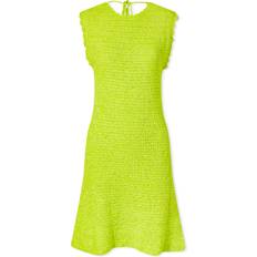 Ganni L Kjoler Ganni Velvet Crochet Open Back Mini Dress Kjole Limegrønn