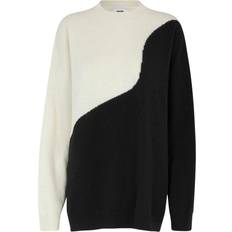 Mads Nørgaard Uld Overdele Mads Nørgaard Recy Soft Snit Sandra Sweater Black/Winter White Mønstret