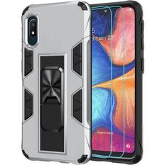 Dionsibei Samsung Galaxy A10E Case with Screen Protector Military Grade Built-in Kickstand Case Holster Armor Heavy Duty Shockproof Cover Protective for Samsung Galaxy A10E Phone Case Sliver