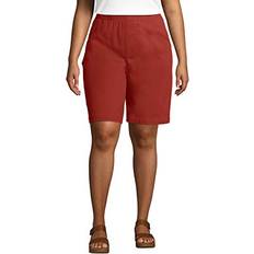 Lands' End Shorts Lands' End Lands' End Womens MR EW PO 10IN Chino Bermuda Short Sunwashed Red Regular