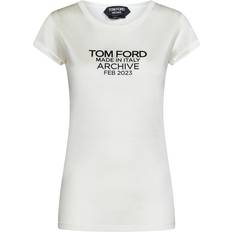 Silke T-shirts Tom Ford Silk Jersey Fitted T-shirt Med Logo - Hvid