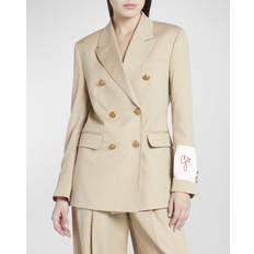 Femme - Laine Blazers GOLDEN GOOSE Blazer Croisé Pour Femme Couleur Sable Avec Boutons Blasons Dorés